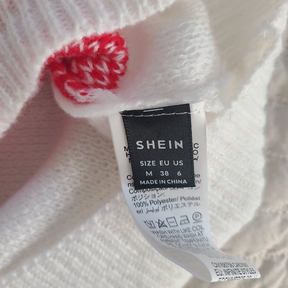 SHEIN Red and White Festive Sweater - Picture 4 of 4